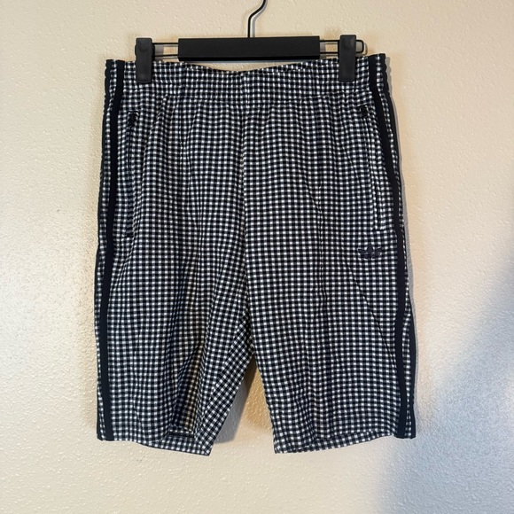 Adidas Gingham TriFoil Logo Longer Shorts Medium - Picture 1 of 4